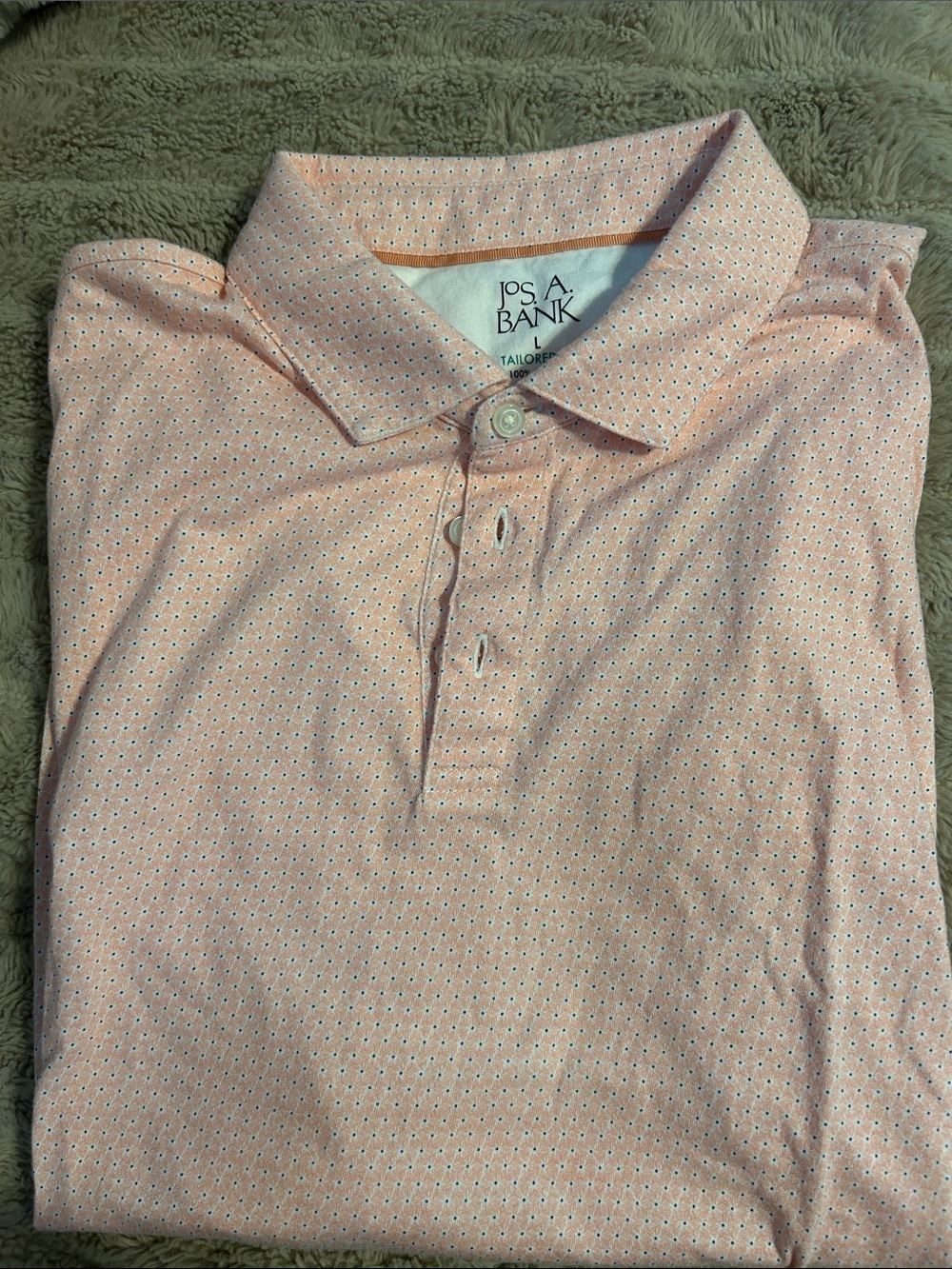 Jos. A. Bank Light Pink Micro-Print Polo